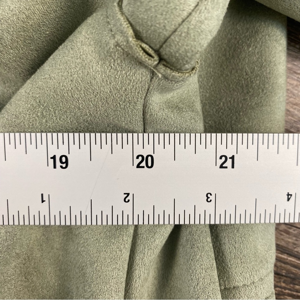 Zara Jacket Women XS Green Oversized Velvet Button Front Pockets Lightweight - Picture 7 of 9